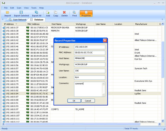 Network Software Screenshot