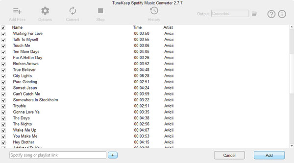 TuneKeep Spotify Music Converter, Audio Software Screenshot