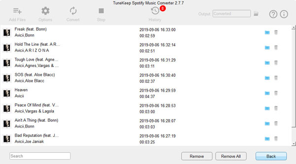 Audio Conversion Software, TuneKeep Spotify Music Converter Screenshot