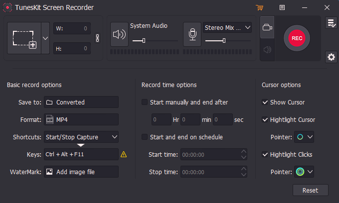 TunesKit Screen Recorder, Video Capture Software Screenshot