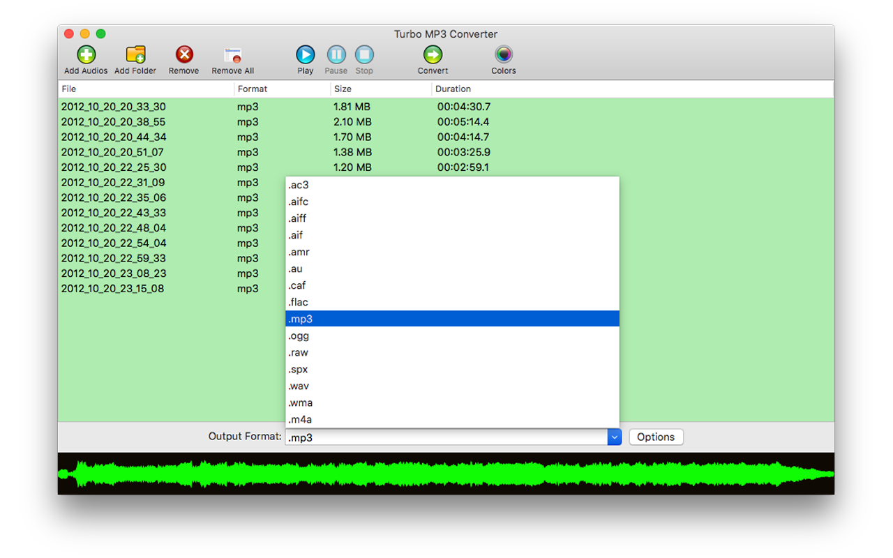 Turbo MP3 Converter, Audio Software Screenshot