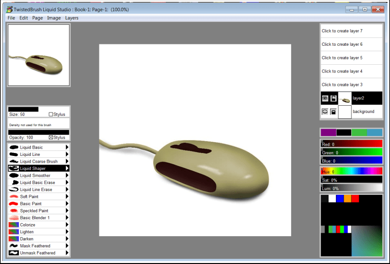 Liquid Studio, Graphic Design Software Screenshot