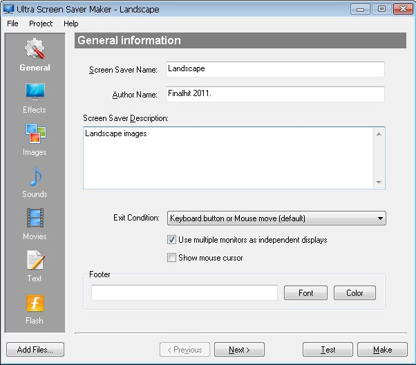Screensaver Software Screenshot