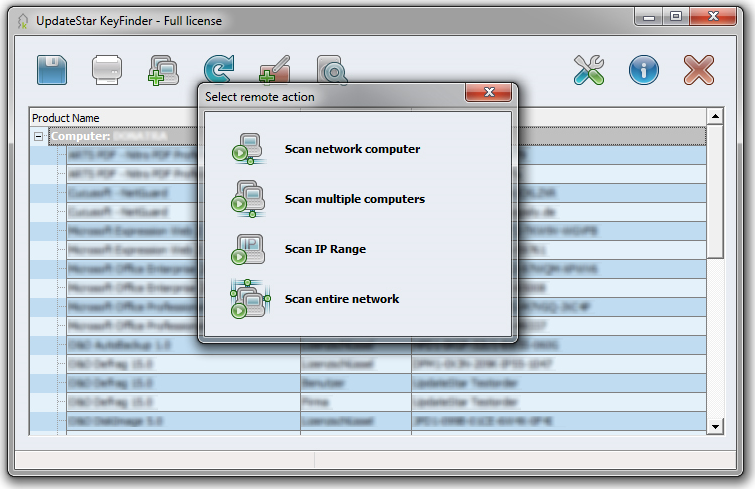 UpdateStar Product Key Finder 6 - 3 PCs license, Software Utilities Screenshot