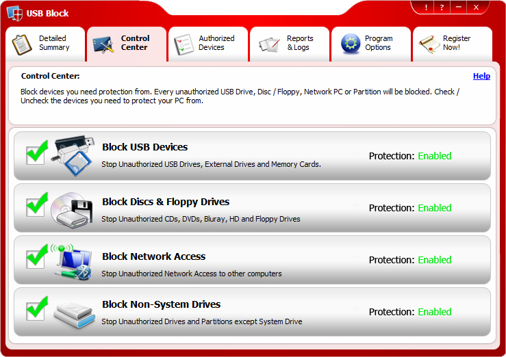 Hard Drive / USB Security Software Screenshot