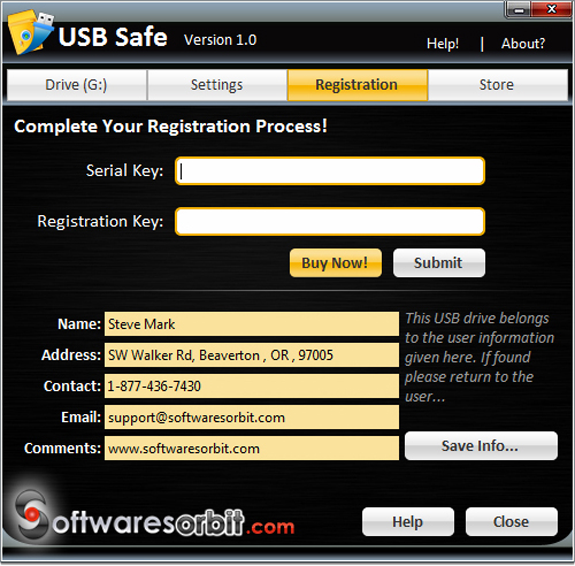 USB Safe, Hard Drive / USB Security Software Screenshot
