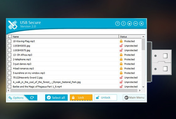USB Secure, Hard Drive / USB Security Software Screenshot