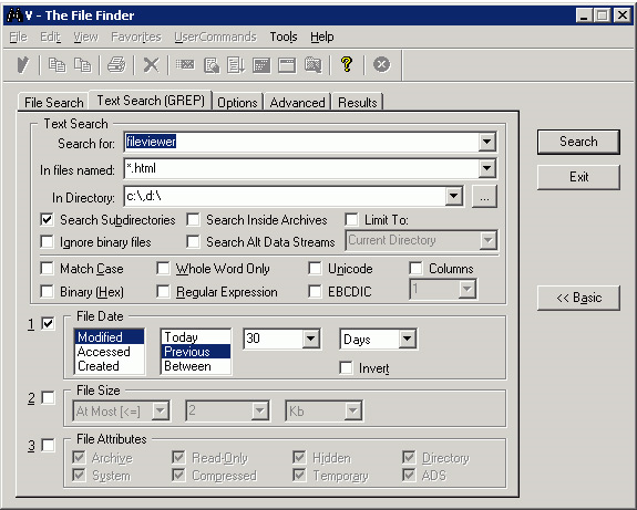 V - The File Viewer, Software Utilities, File Management Software Screenshot