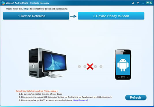 Vibosoft Android SMS+Contacts Recovery Screenshot