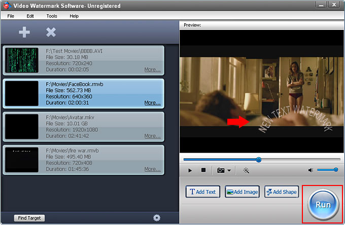 Watermark Software, Video Watermark Pro Screenshot