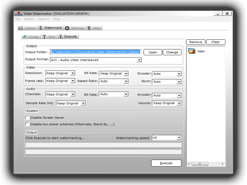 Watermark Video Pro, Video Converter Software Screenshot