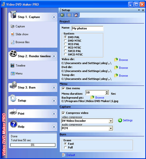 DVD Authoring Software, VideoDVDMaker PRO Screenshot