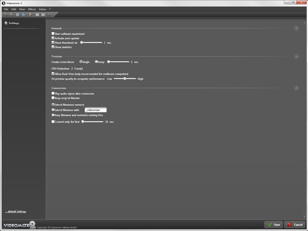 Videomizer 2, Video Software Screenshot