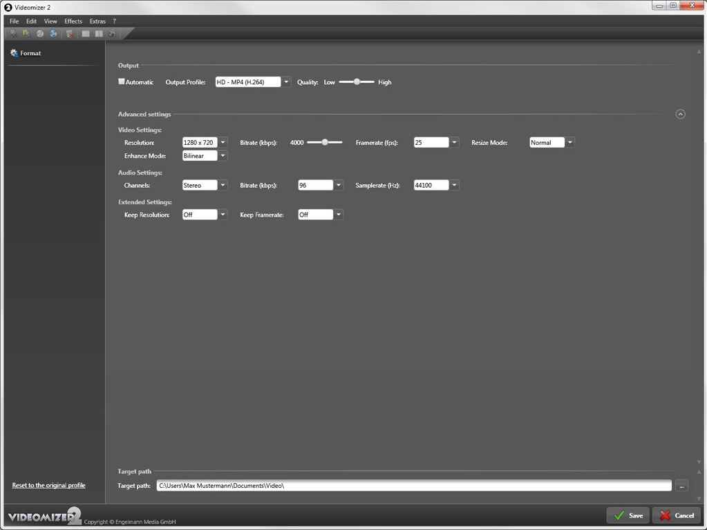 Videomizer 2, Video Converter Software Screenshot