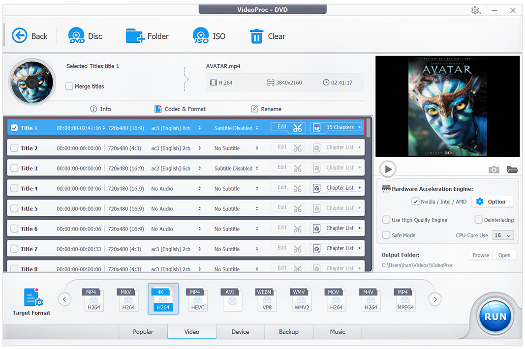 Video Editing Software, VideoProc Converter Screenshot
