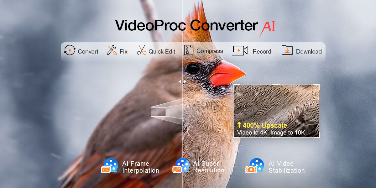 VideoProc Converter AI - Video Converter Software - 56% Off PC