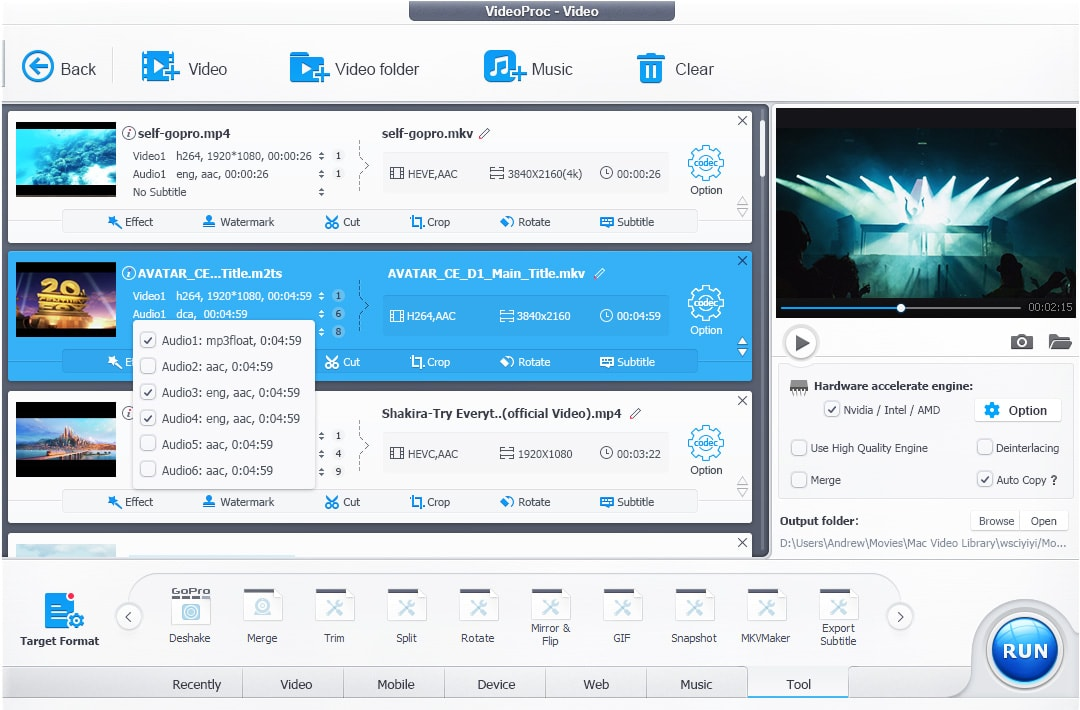 VideoProc Converter, Video Editing Software Screenshot