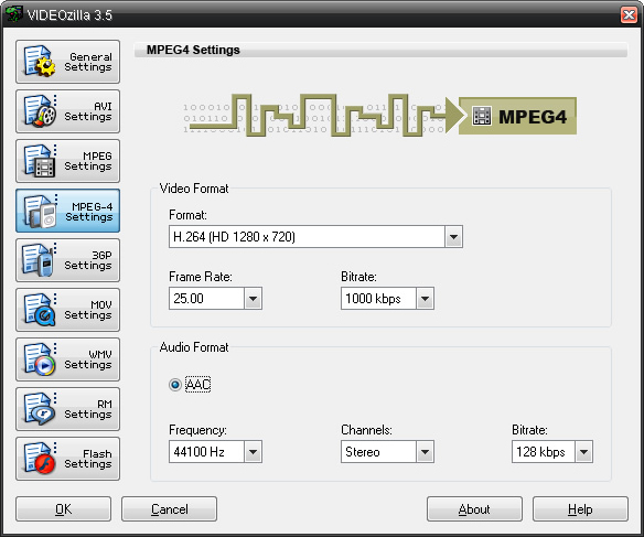Videozilla, Video Converter Software Screenshot