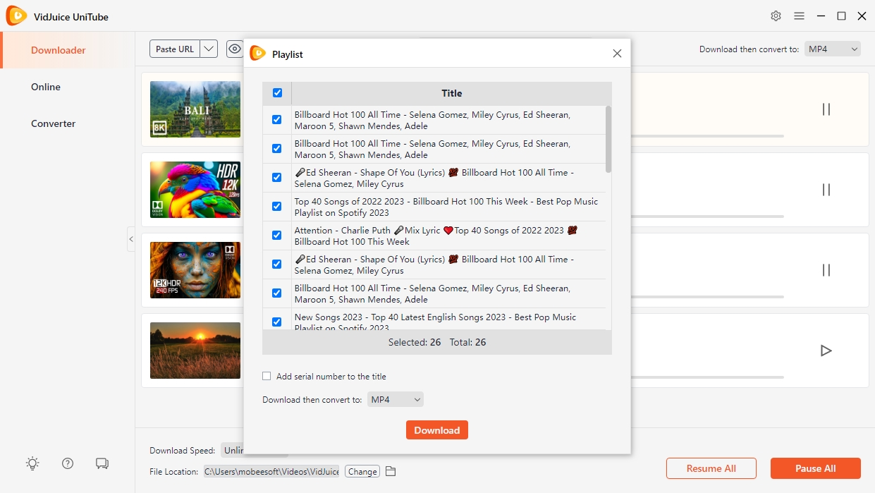 VidJuice UniTube, Video Software Screenshot