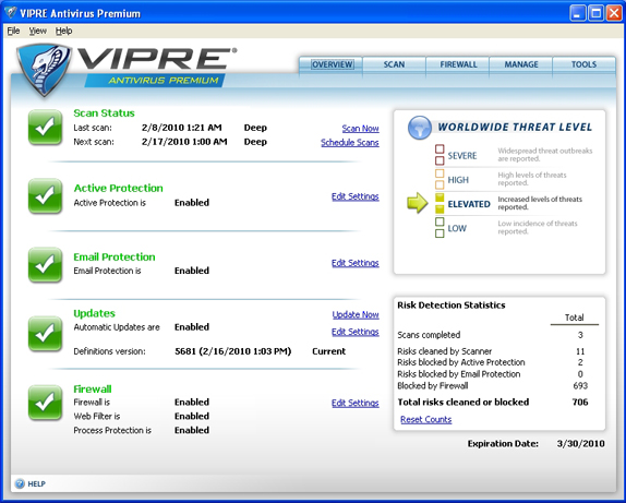 VIPRE Antivirus Screenshot