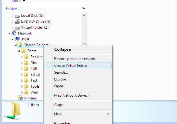 File Management Software, Virtual Folder Screenshot