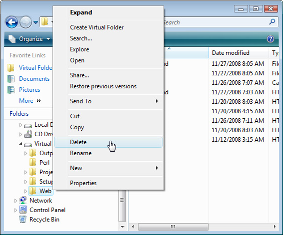 Virtual Folder, Software Utilities Screenshot