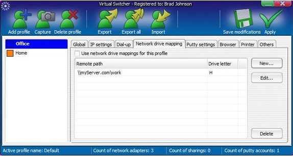 Virtual Switcher, Internet Software Screenshot