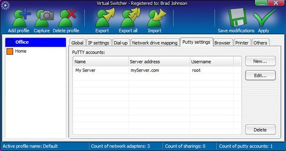Network Connectivity Software, Virtual Switcher Screenshot