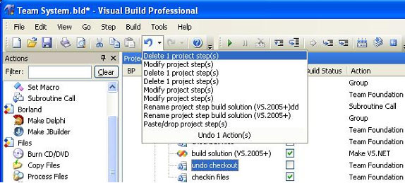 Development Software, Visual Build Screenshot