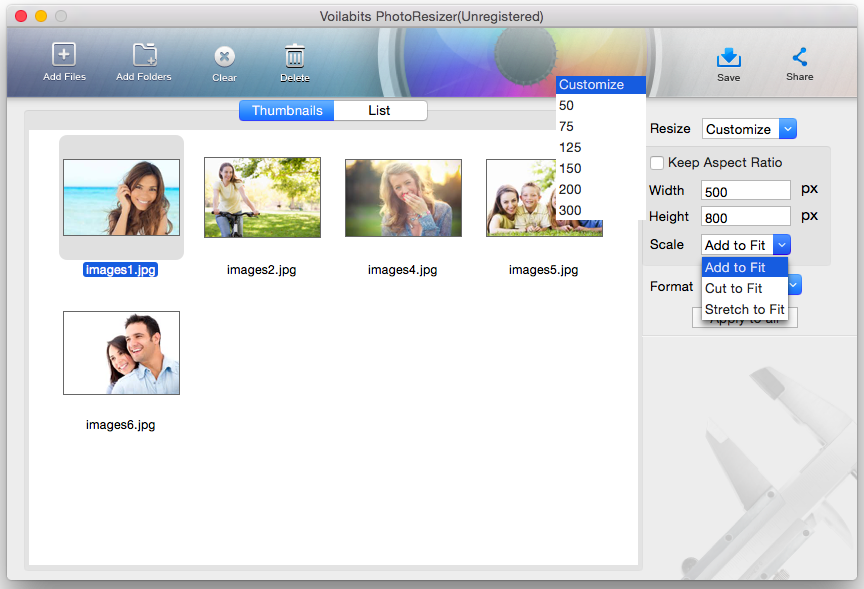 Voilabits PhotoResizer for Mac Screenshot