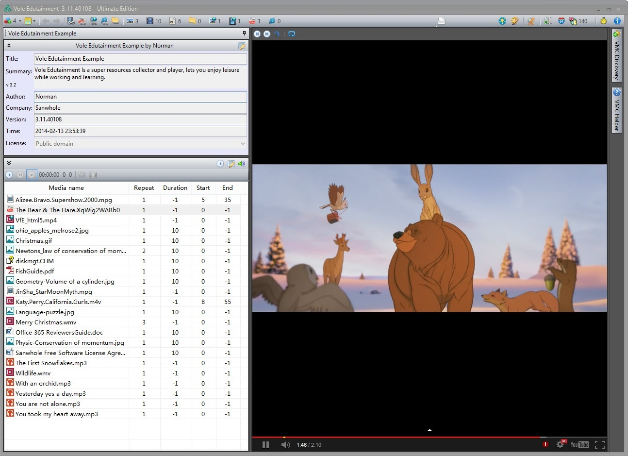 Vole Edutainment, Video Software Screenshot