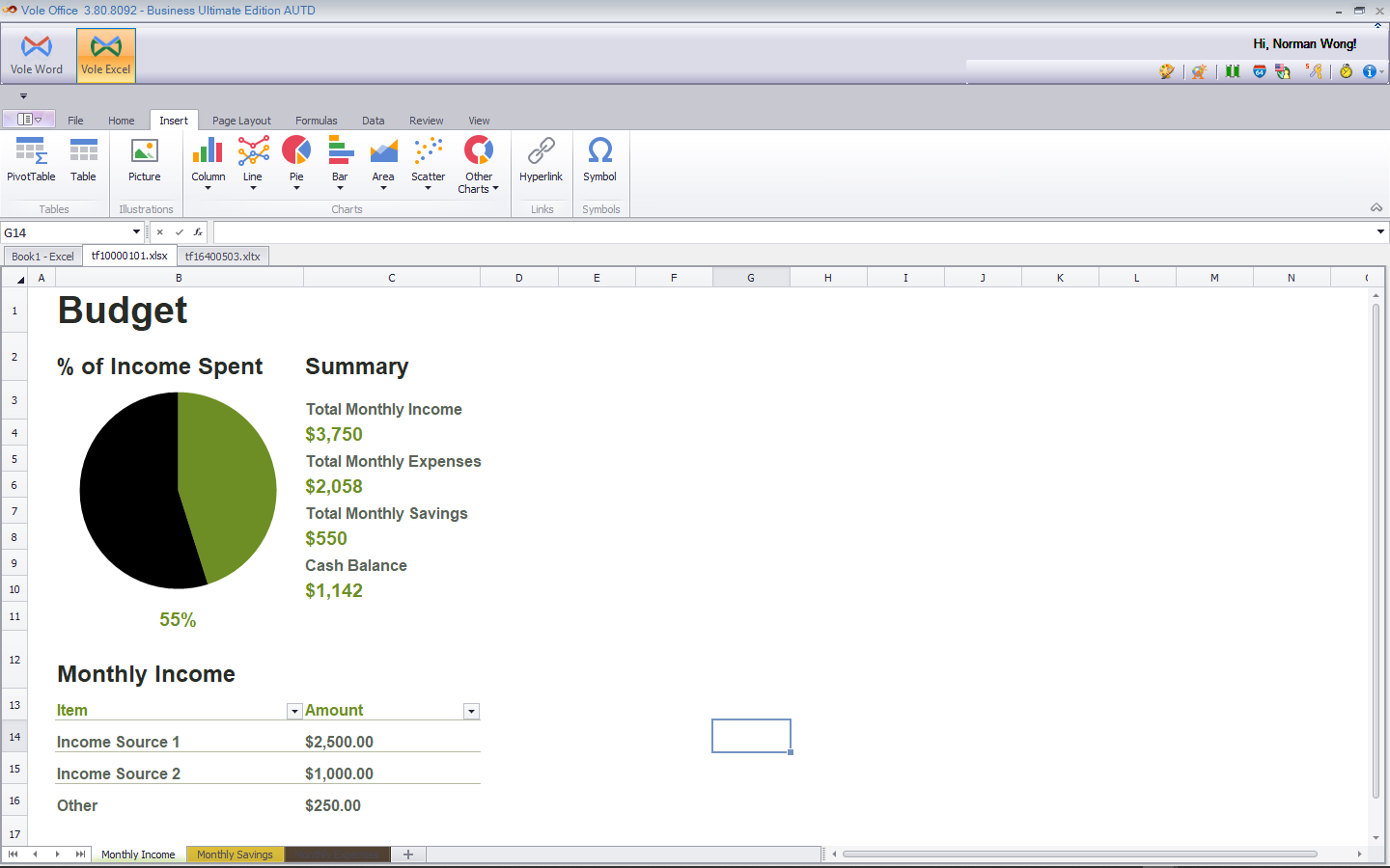 Business & Finance Software, Vole Office Screenshot