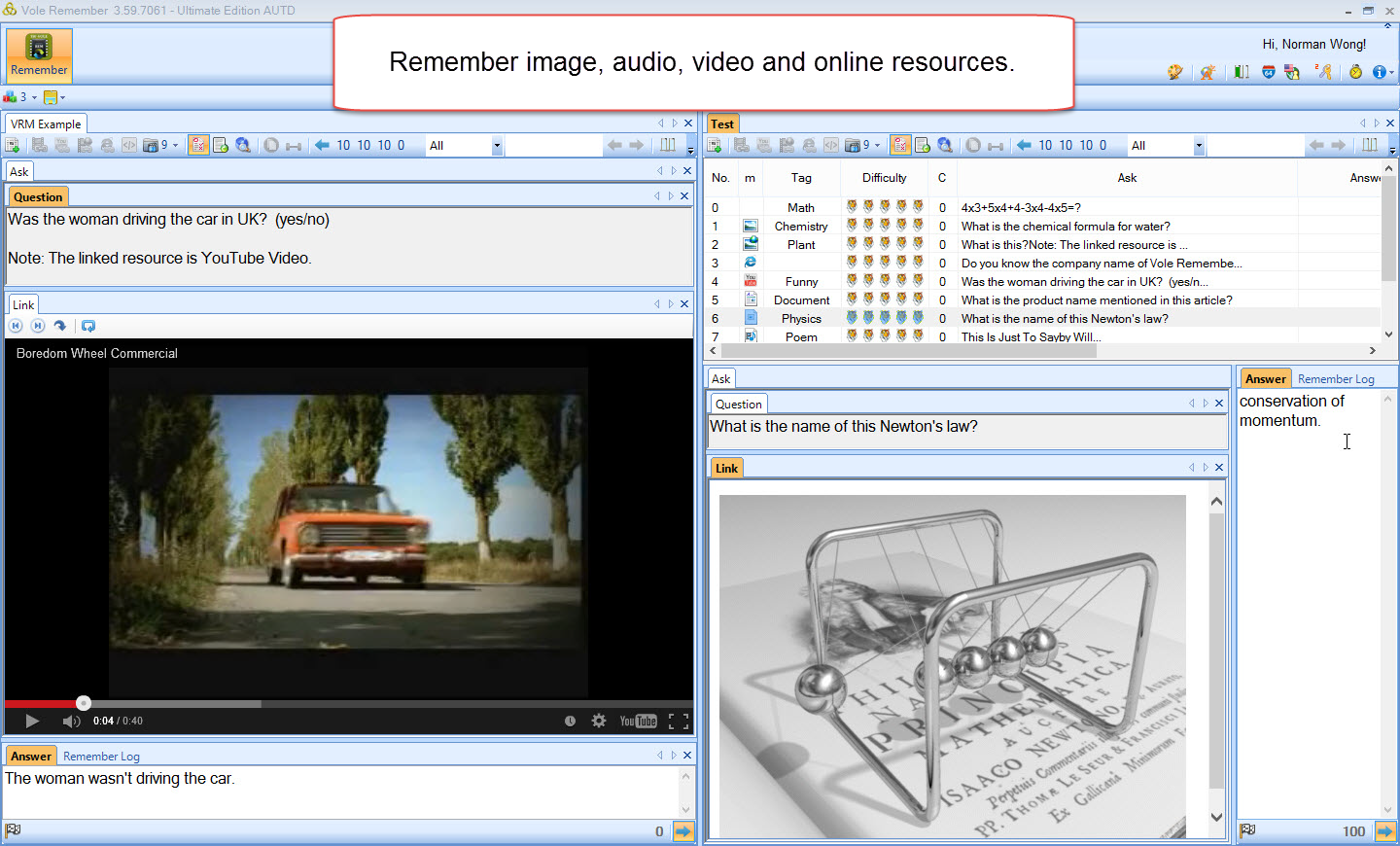 Learning and Courses Software Screenshot