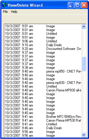 Activity Monitoring Software, Web Cache Illuminator Screenshot