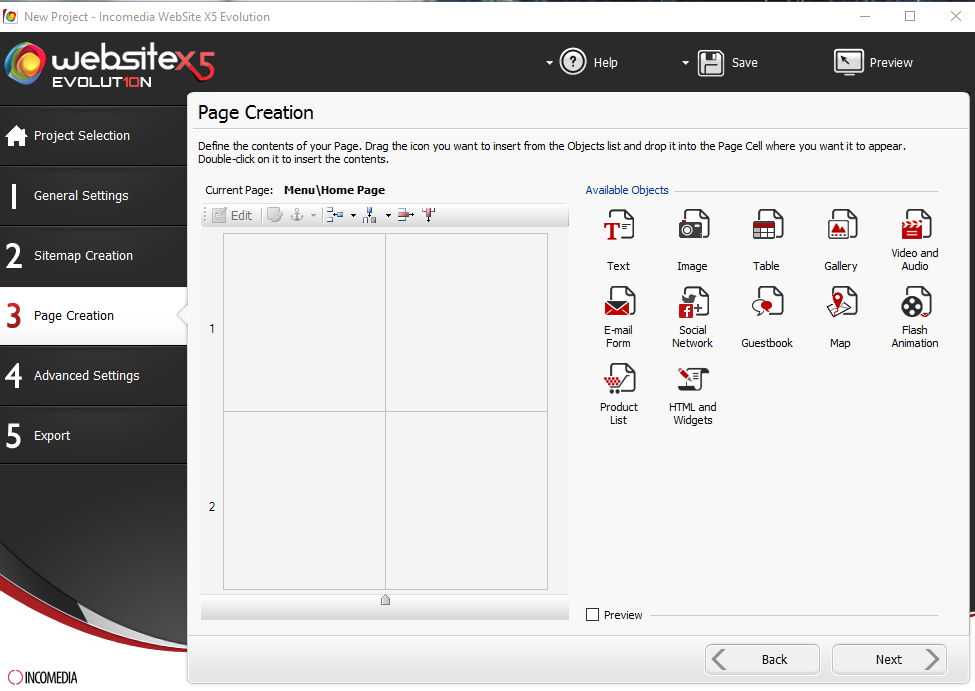 Development Software, Website Creator Screenshot