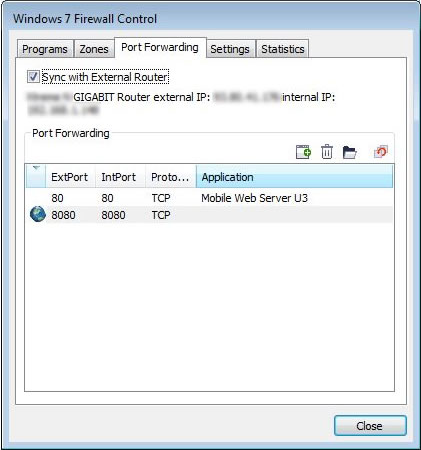 Windows7FirewallControl, Network Security Software Screenshot
