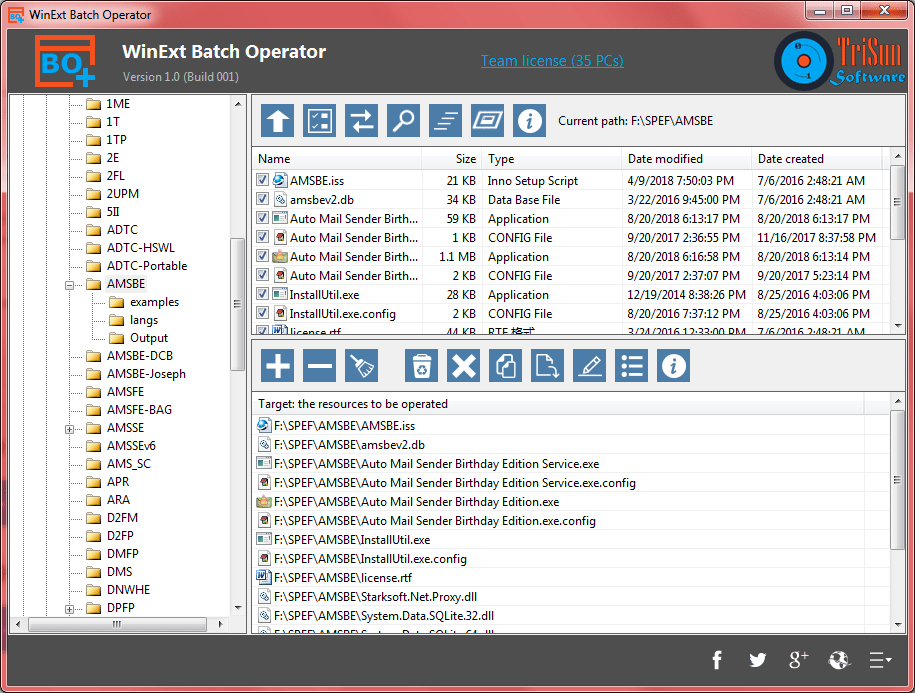 WinExt Batch Operator Screenshot