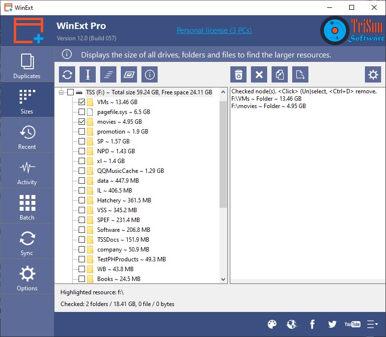 WinExt Pro, File Management Software Screenshot