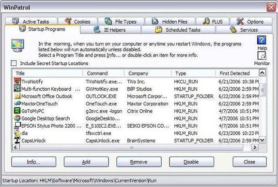 WinPatrol PLUS, Access Restriction Software Screenshot