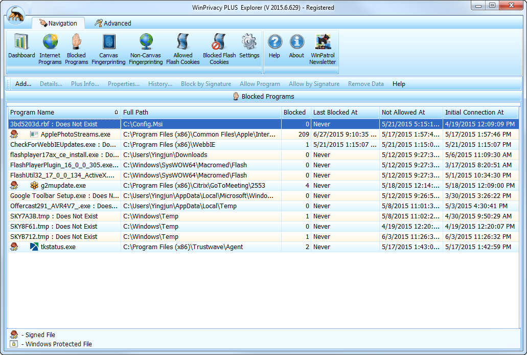 WinPatrol Firewall, Internet Security Software Screenshot