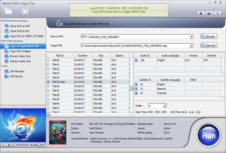 WinX DVD Copy Pro, DVD Copy Software Screenshot