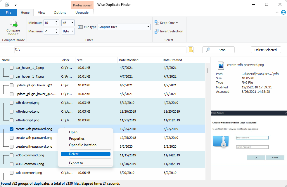 Wise Duplicate Finder, Software Utilities Screenshot