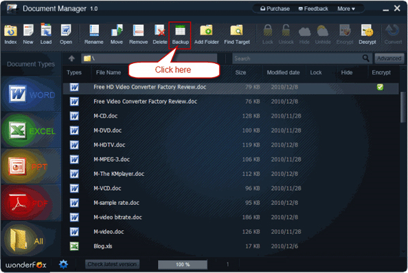 WonderFox Document Manager, Productivity Software Screenshot