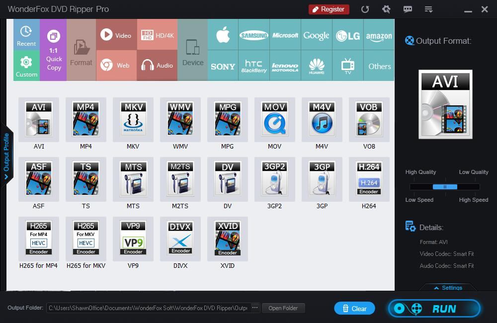 WonderFox DVD Ripper Pro, Video Software Screenshot