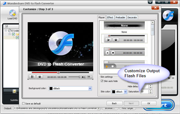 Wondershare DVD to Flash Converter, Video Converter Software Screenshot