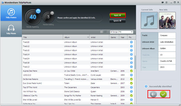 Wondershare TidyMyMusic for Windows, Audio Software Screenshot
