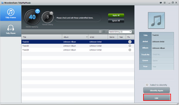 Music Software, Wondershare TidyMyMusic for Windows Screenshot