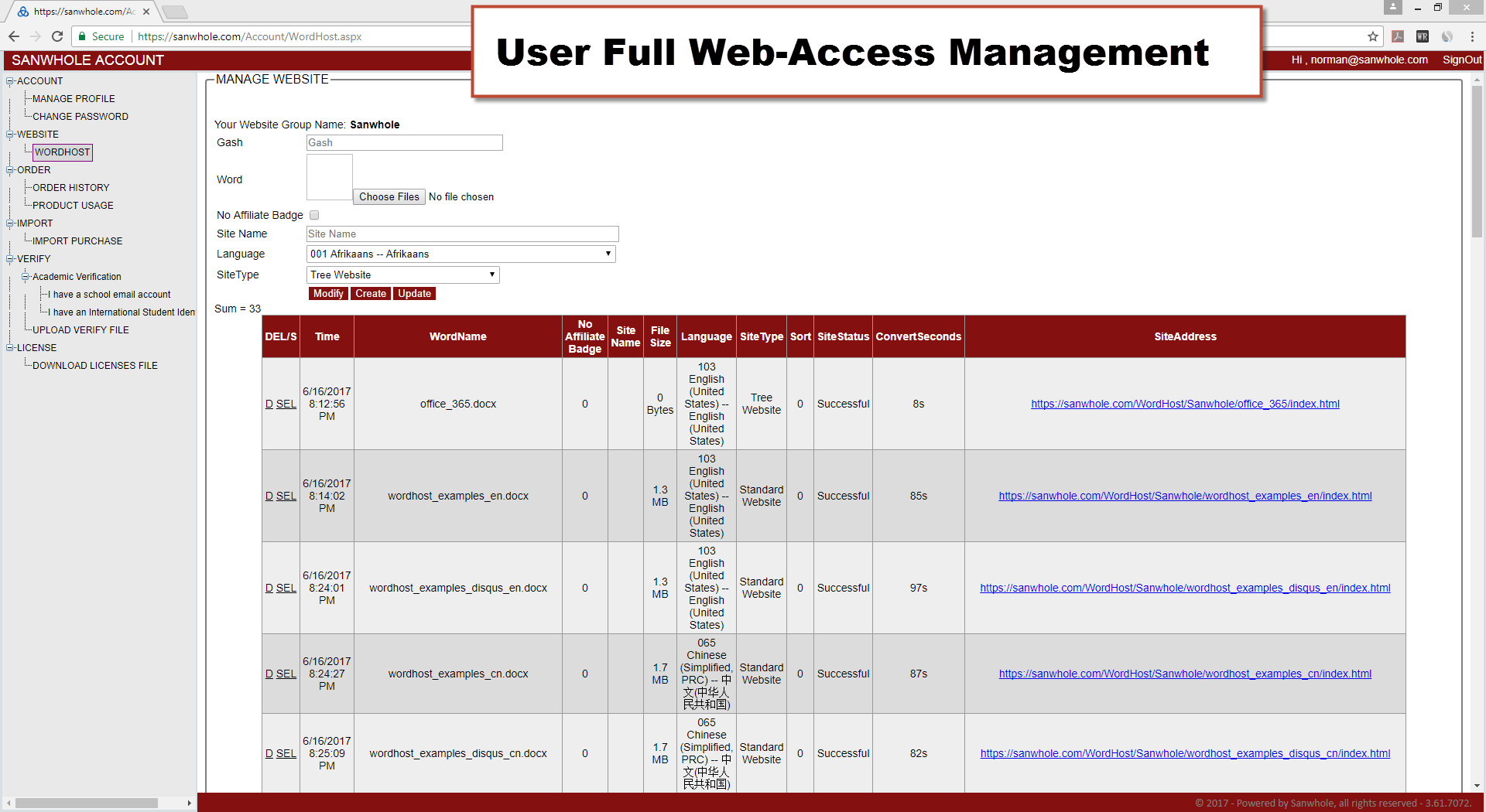PageShare Web Hosting 10 - 10 websites 1 year web hosting Screenshot 9