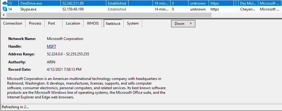 Access Restriction Software, X-NetStat Screenshot
