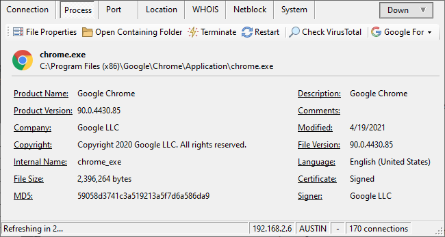 Security Software, X-NetStat Screenshot